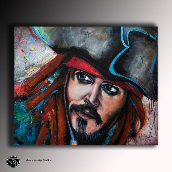 Jack Sparrow - Acrylic Portrait Painting Large