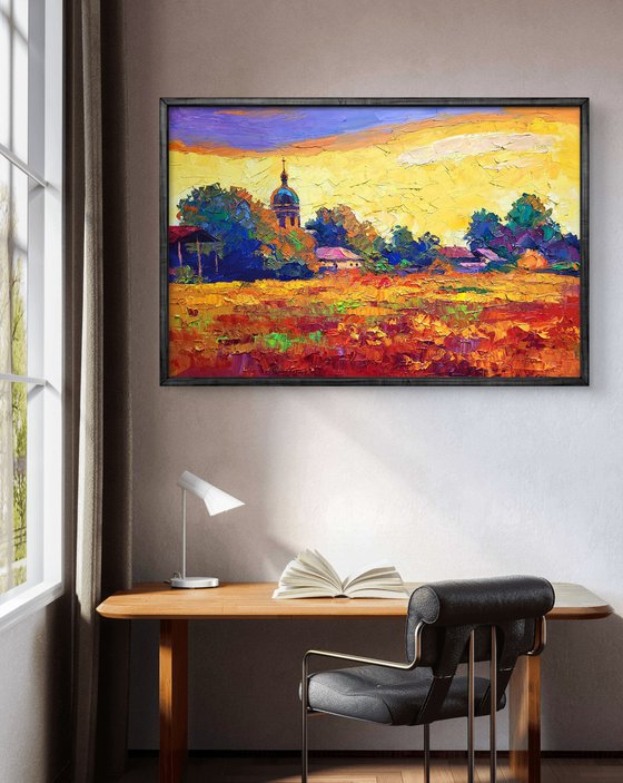 Sunset over the village