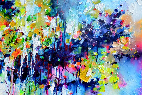 Fresh Moods 46 - Large Gallery Quality Ready to Hang Abstract Painting, Pastel Colors