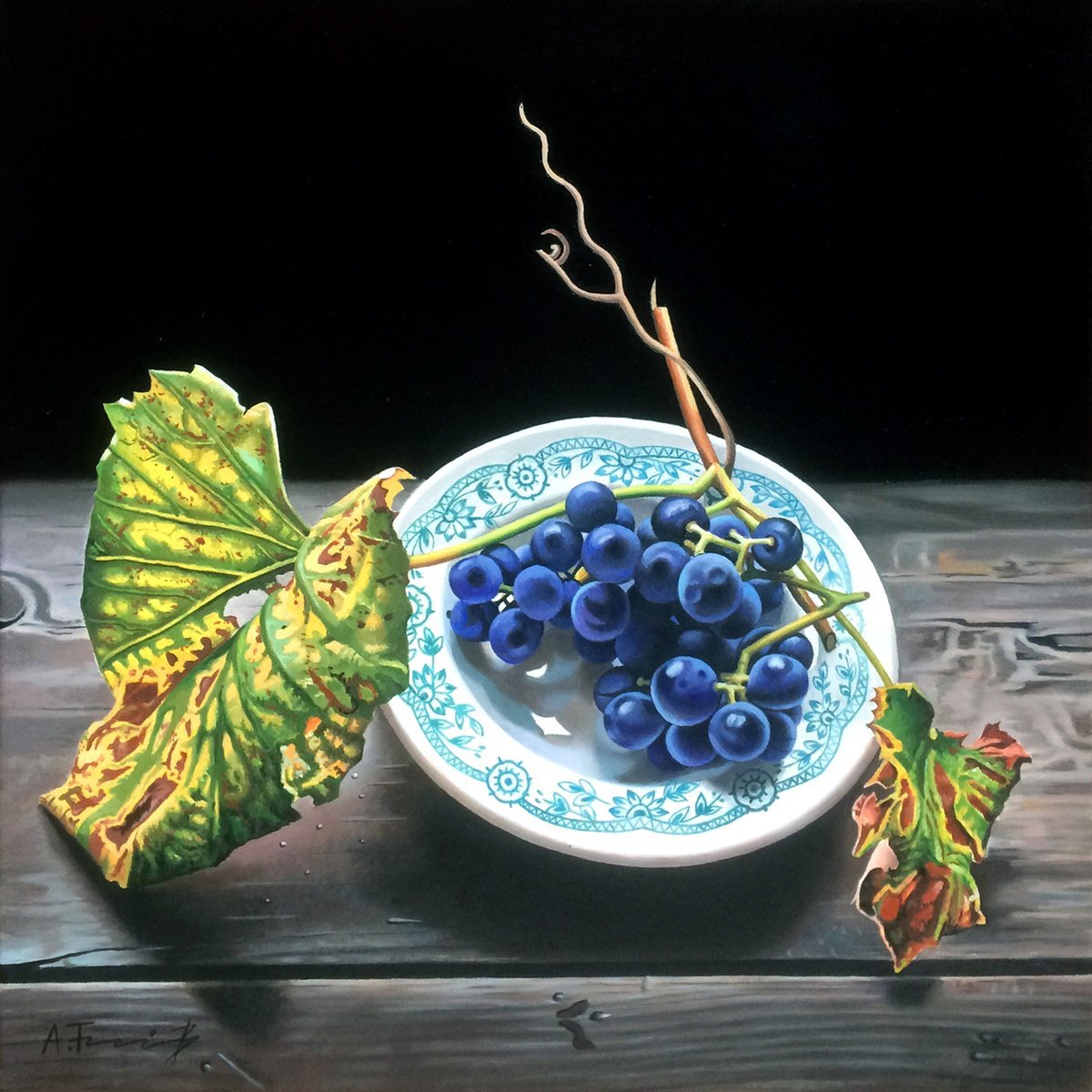 Still Life with Grapes by Alexander Titorenkov