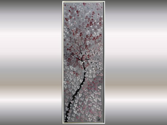 Hundred Wishes ll acrylic abstract painting cherry blossoms nature painting framed canvas wall art