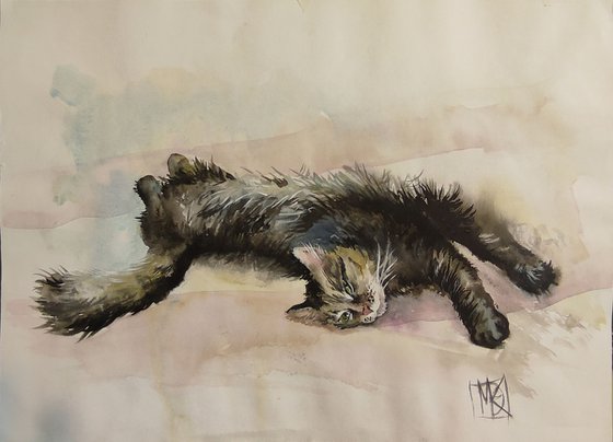 My lovely watercolor cat