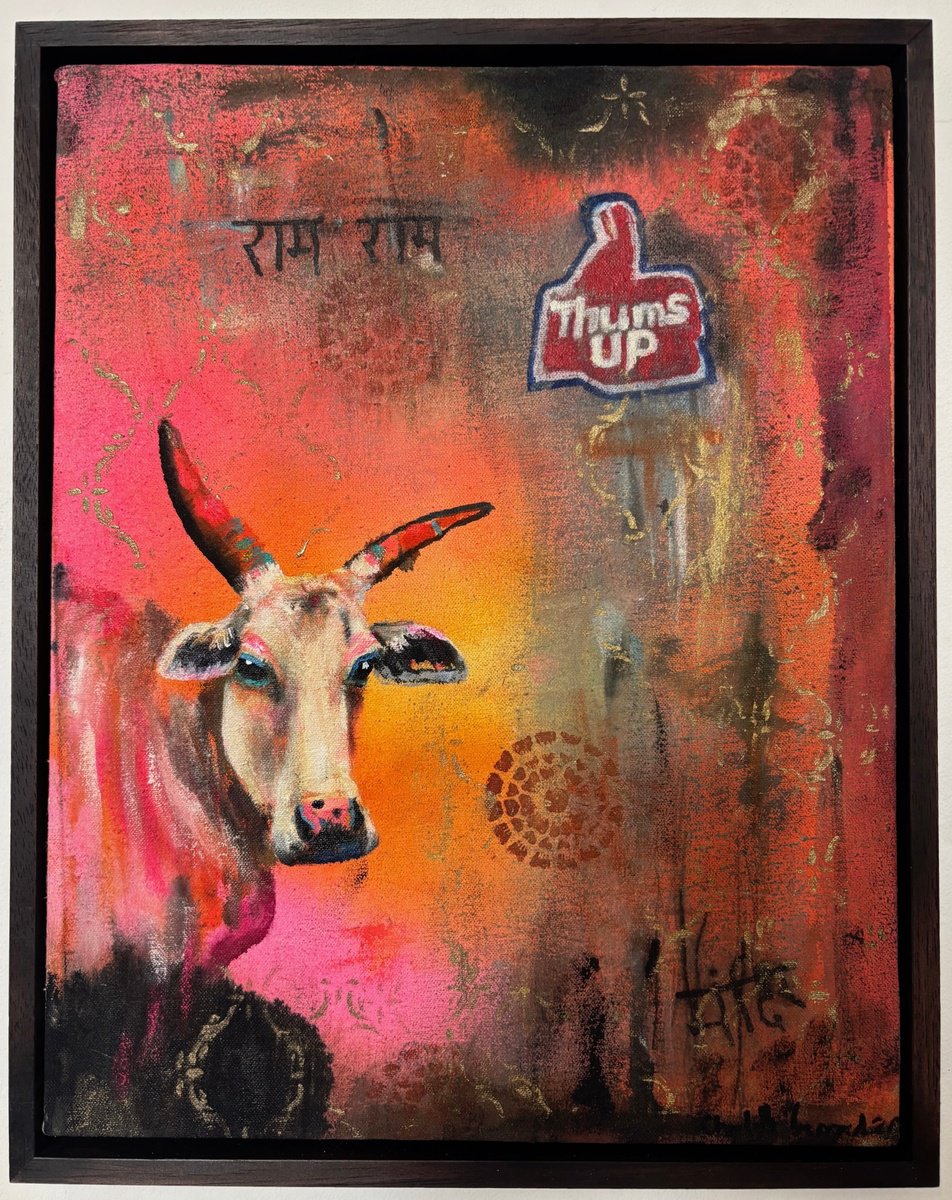 Expressive Animal Painting By Charlotte Gerrard, 17 X 21, Thums Up, Original Artwork