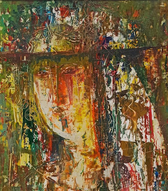 Abstract portrait (40x50cm, oil/paper)