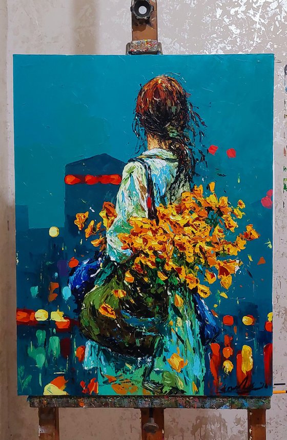 Night Walk with Flowers