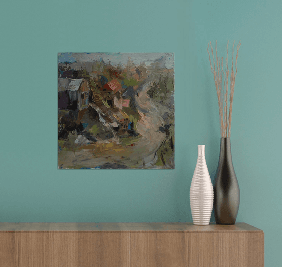 Plein air  (40x40cm, oil painting, impressionistic)