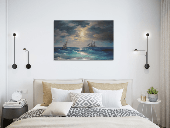 luminous night(60x90cm, oil painting)