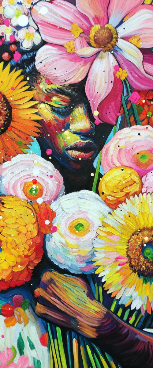 Flower Girl – Floral Portrait by Angie Wright