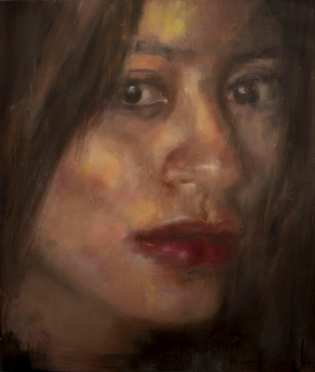 Portrait painting of woman Original on Canvas by Anna Lubchik