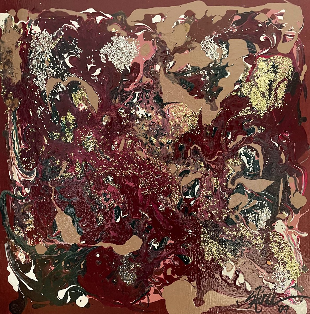 Abstract Painting By Shelli Finch, 20 X 20", Mama