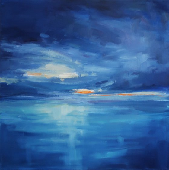 Oil painting Sea Seascape Landscape Blue ocean