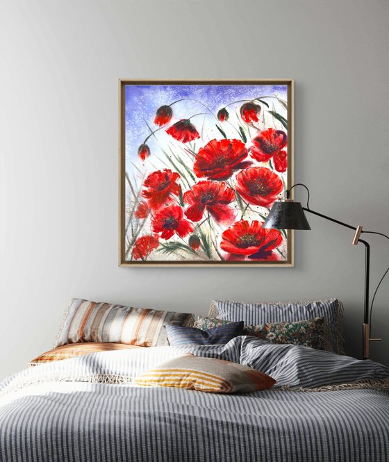 Big Size Red Wild Poppies