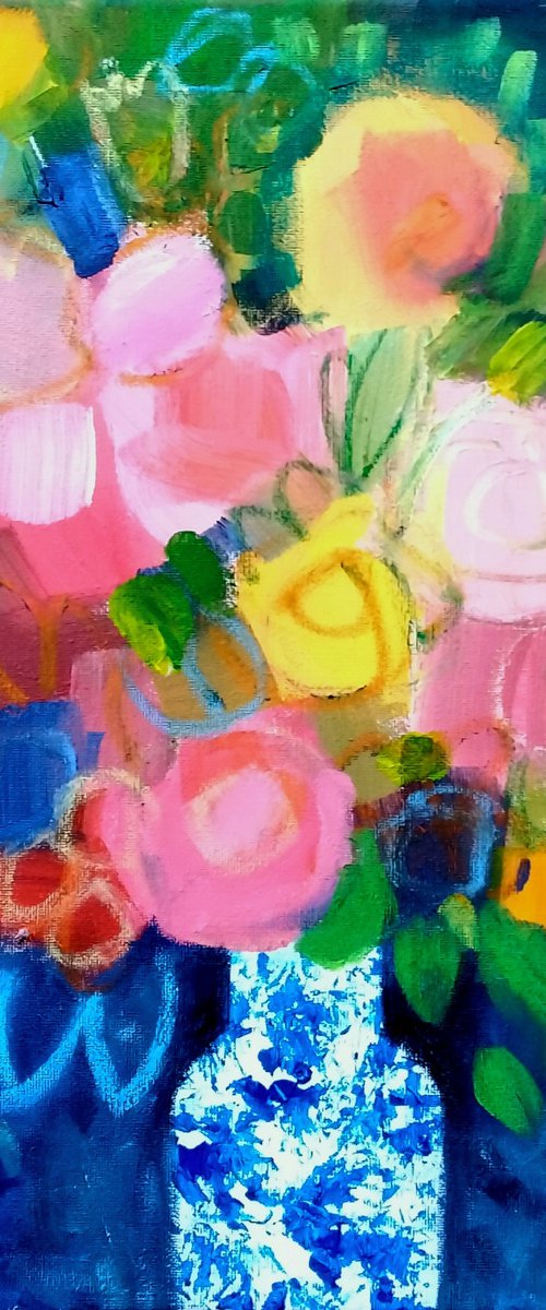 Summer Flowers in a Chinese Vase IV by Jan Rippingham