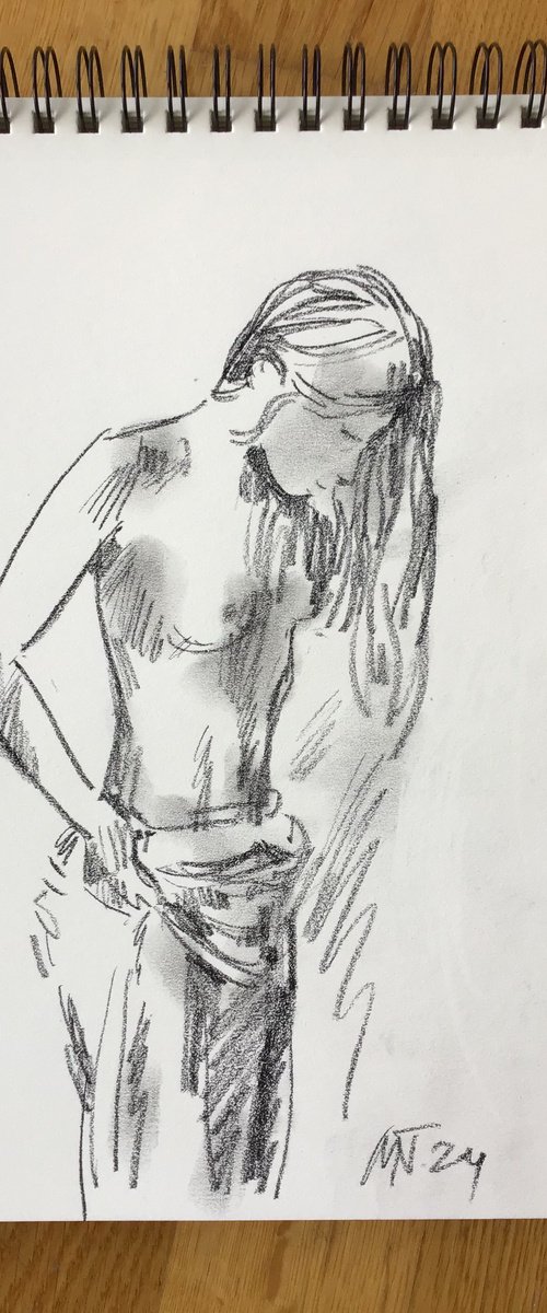 Sketch of a girl 3 by Nelina Trubach-Moshnikova