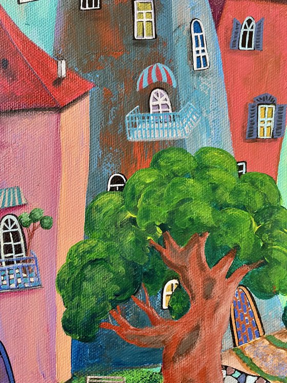 Cozy village by the sea