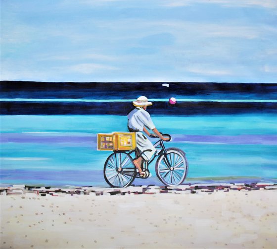 At the beach / 102.5 x 90 x 5 cm