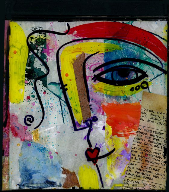 Mixed Media Funky Face 16