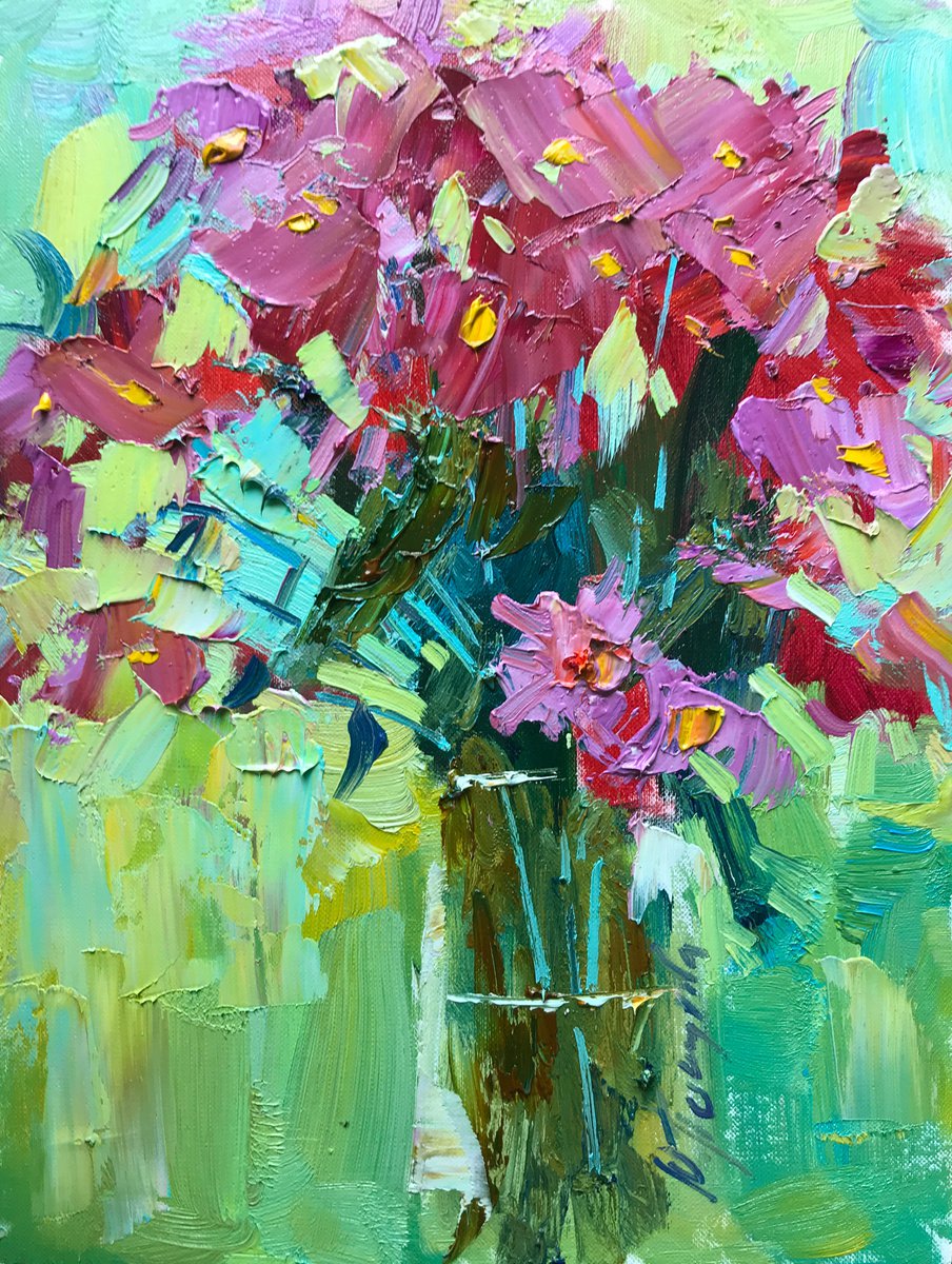 Chrysanthemums sketch by Yuliia Pastukhova