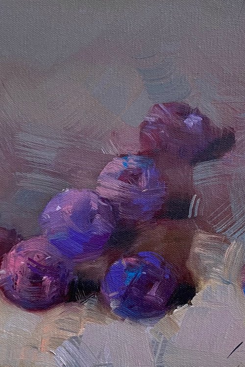 Plums, Still Life Original oil painting, Handmade artwork, One of a kind by Vahe Yeremyan