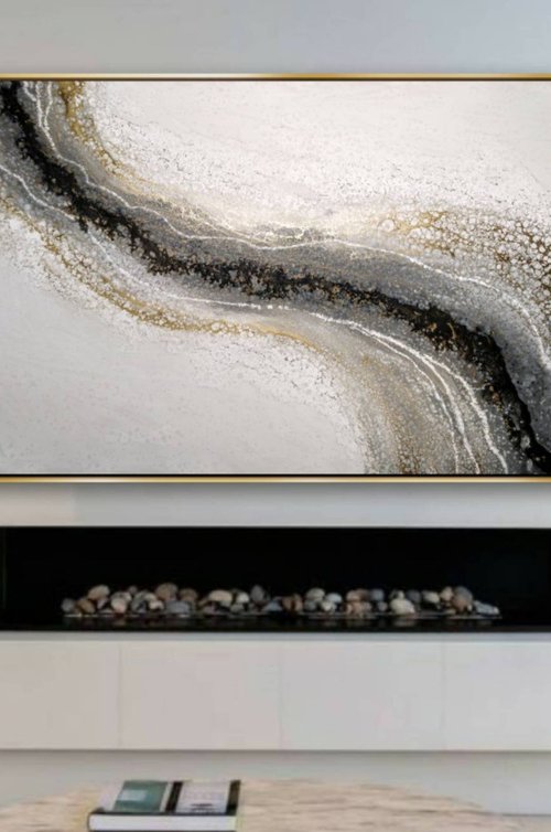 "Olympus " extra large abstract (100x150cm) by Eleni Denart