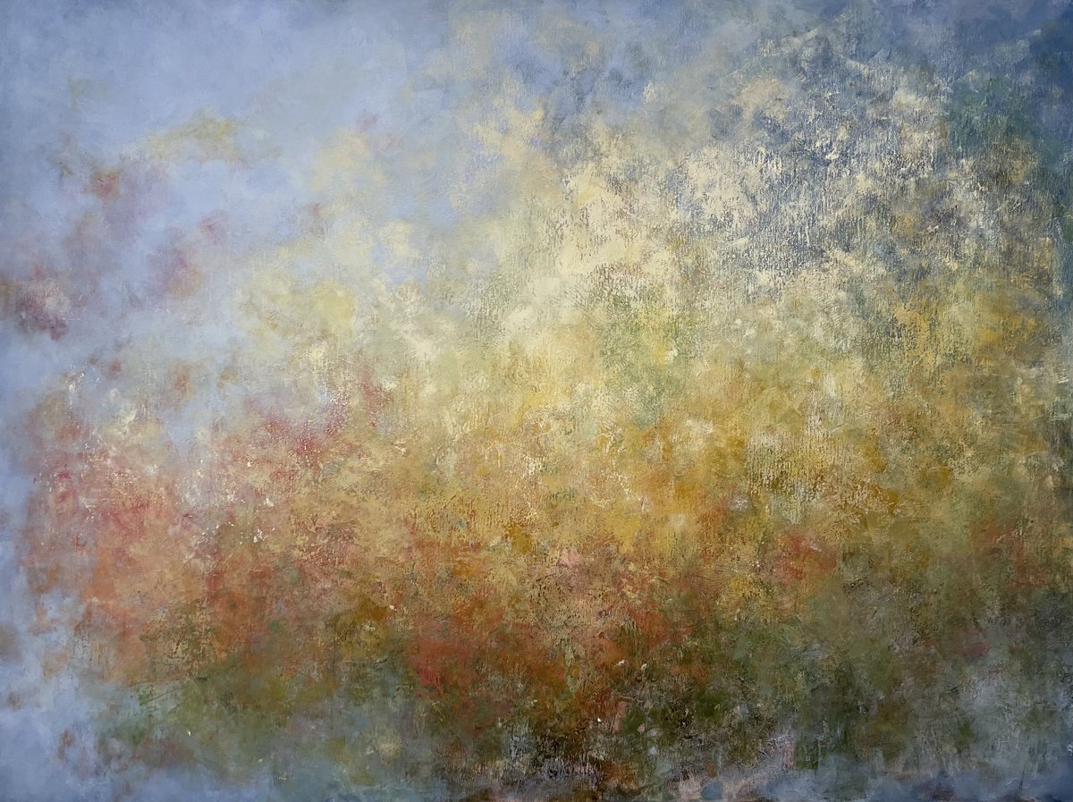 Abstract Acrylic Painting By Miri Baruch, 47 X 35", Bounty Of The Wild, Original Artwork