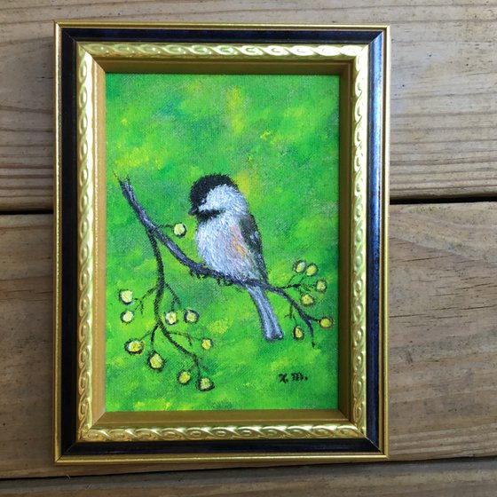 Chickadee # 48 - 7X5 oil on canvas