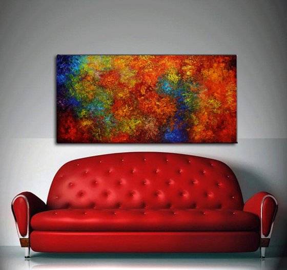 Abstract 100 red,orange,blue. ONLY TODAY SALE.