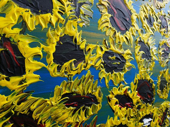 Blooming sunflowers 4