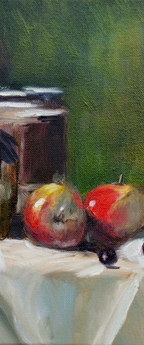 Apples and grapes by Elena Sokolova