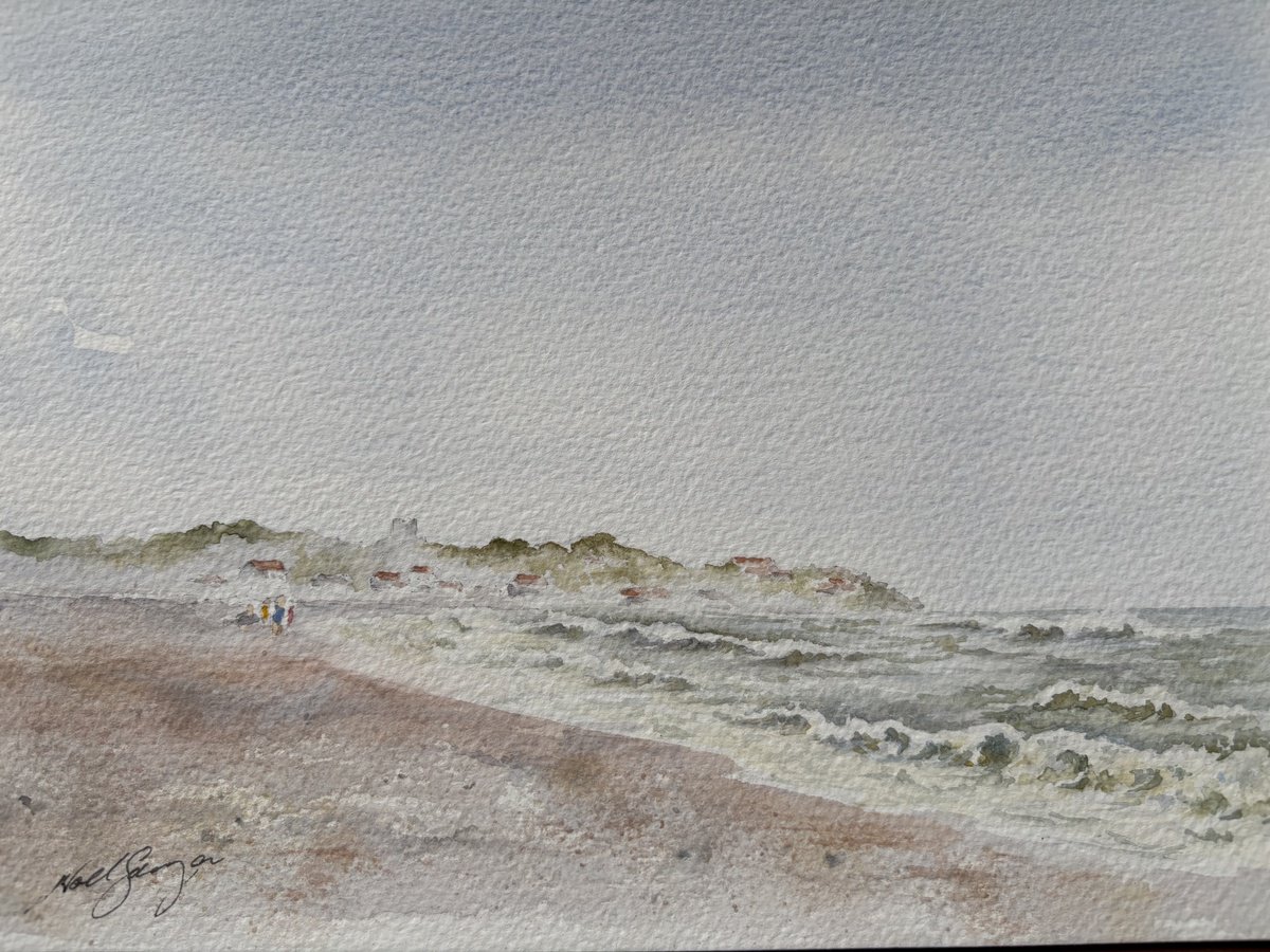 Impressionistic Landscape Watercolour By Noel Sawyer, 10 X 7", Thorpeness, Suffolk, Original Artwork