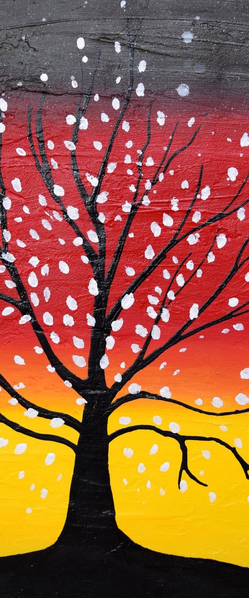 cherry blossom tree painting by Stuart Wright
