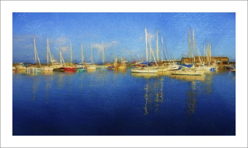 Yachts in Lyme Harbour by Martin  Fry