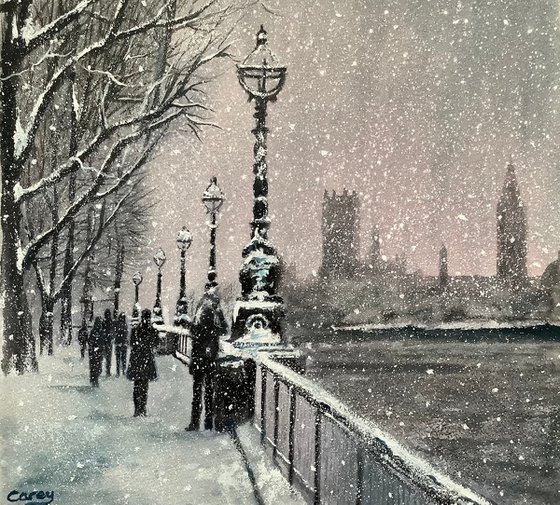 South Bank in the snow, London.
