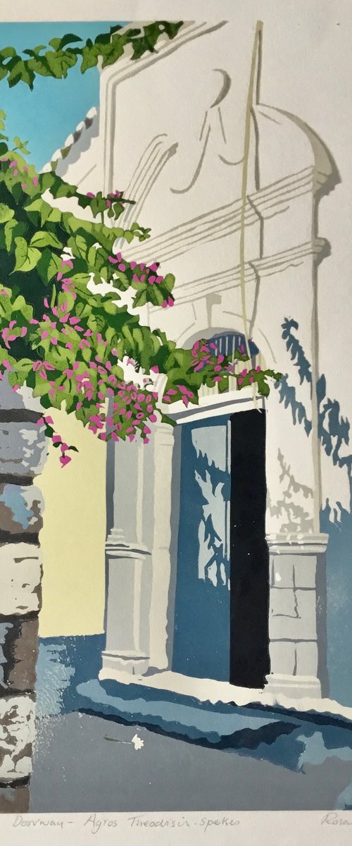 Doorway Aghios Thodosis Spetses by Rosalind Forster