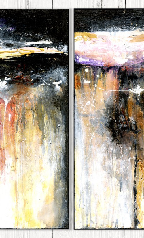 Ancient Ballad - diptych - 2 paintings by Kathy Morton Stanion