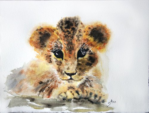 Baby leopard  / Original Painting by Salana Art Gallery