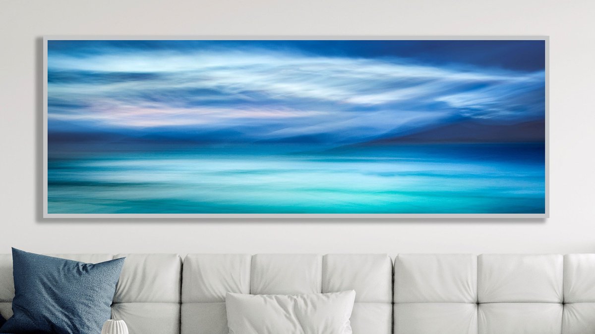 Impressionistic Landscape Photograph By Lynne Douglas, 76 X 28", A Walk In The Waves, Original Artwork