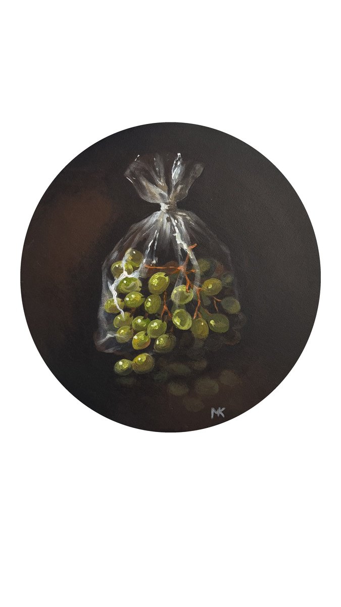 Grapes In A Bag By Maria Kireev, 12 X 12, Artwork For Sale On Artfinder