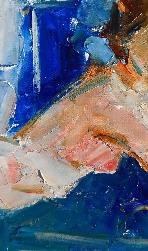 " nude on blue 2 " by Yehor Dulin