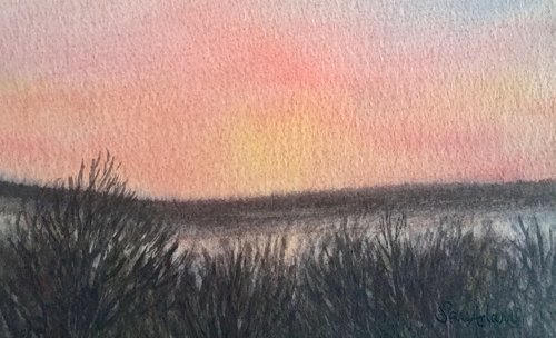 North Dorset ridgeway sunset by Samantha Adams