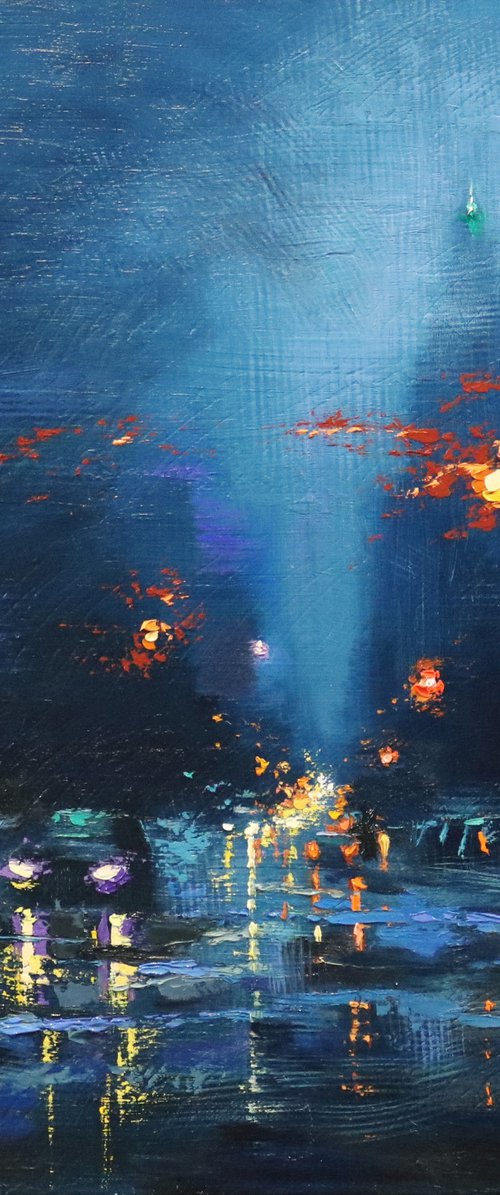 Blue Rain in Upper West Side by Chin H Shin