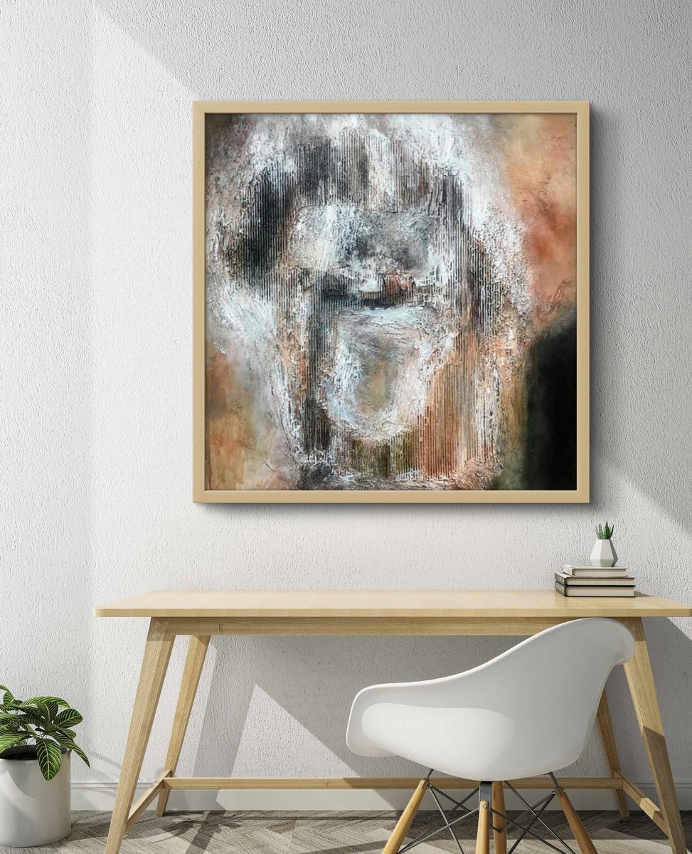 Abstract Acrylic Painting By Alexandra Petropoulou, 39 X 39, Chaotic Thoughts, Original Artwork