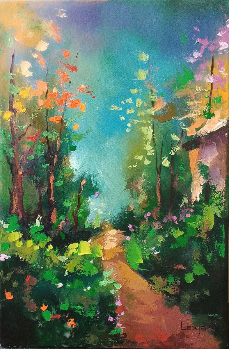 Hand-Painted Beautiful Cottage By Alex Mensah, 13 X 20, Artwork For Sale On Artfinder