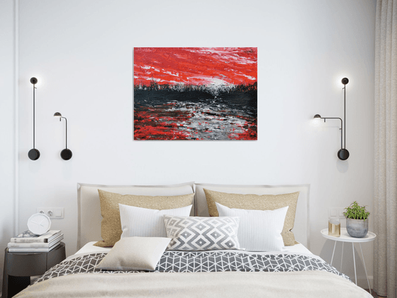Red abstract landscape