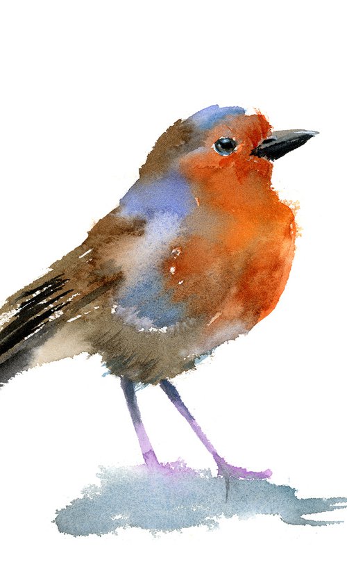 Little Bird - watercolor painting by Olga Tchefranov (Shefranov)