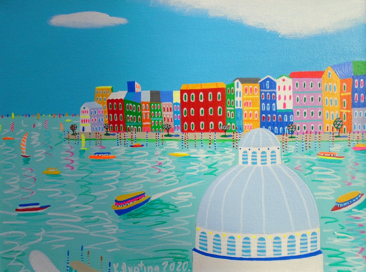 Impressionistic Landscape Acrylic Painting By Katrina Avotina, 16 X 12", Crystal Clear, Original Artwork