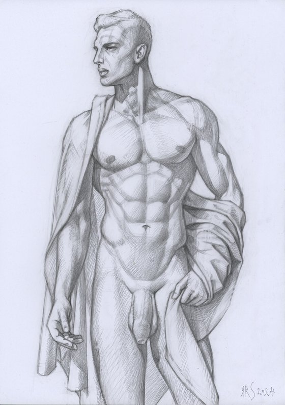 SKETCH OF A DRAPERIED MAN