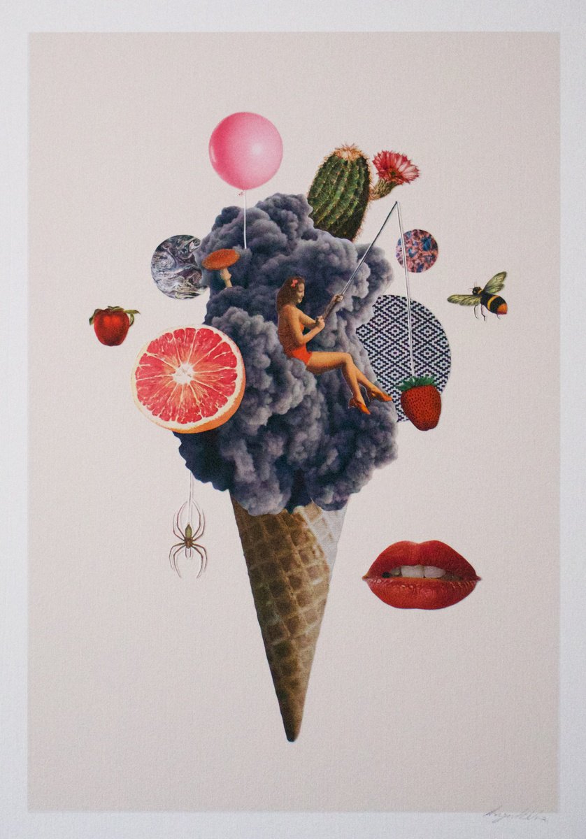 Still Life Collage By Angus Vine, 17 X 23, I Scream, Original Artwork