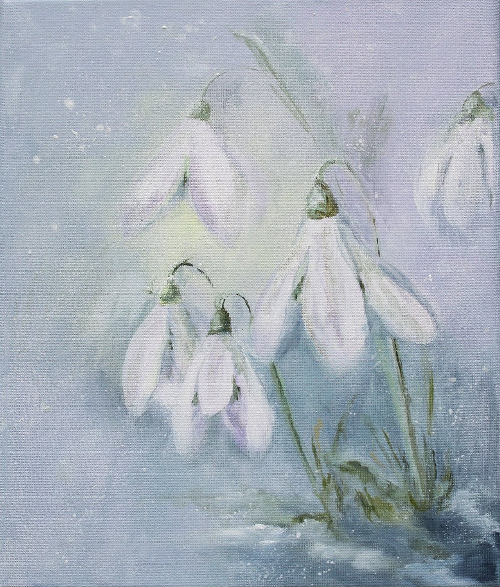 Snowdrops In The Morning Haze By Katerina Koroleva, 10 X 12, Artwork For Sale On Artfinder
