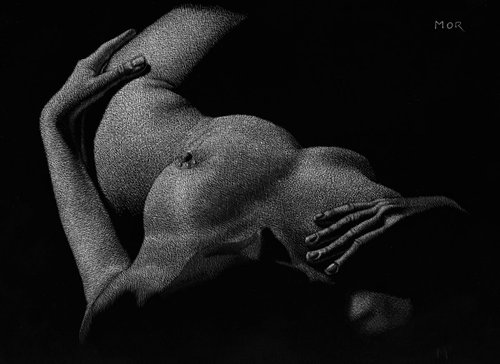 Lounging Nude by Dietrich Moravec